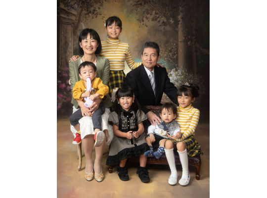孫と記念写真