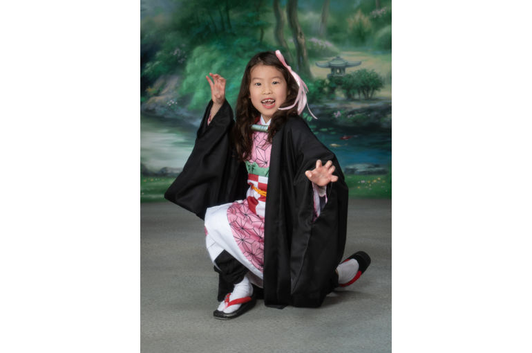 竈門禰豆子でコスプレで撮影