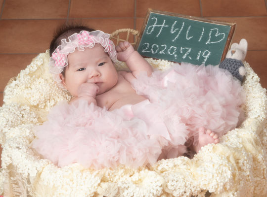 お宮参り記念をドレスで撮影