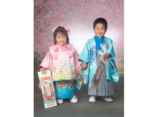 兄妹で仲良く七五三