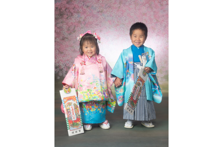 兄妹で仲良く七五三