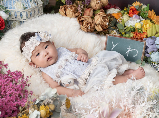 可愛いドレスでお宮参り