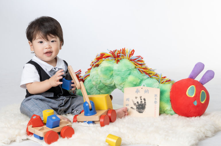 初誕生の記念写真