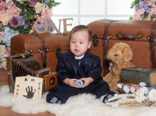 初誕生の記念写真
