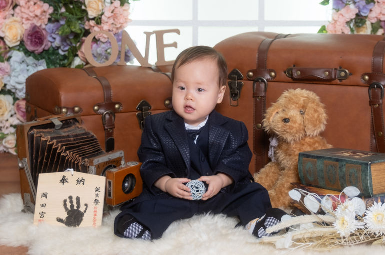 初誕生の記念写真