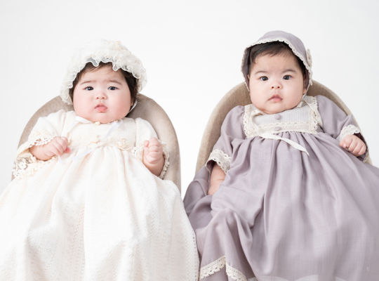 双子ちゃん、仲良く撮影