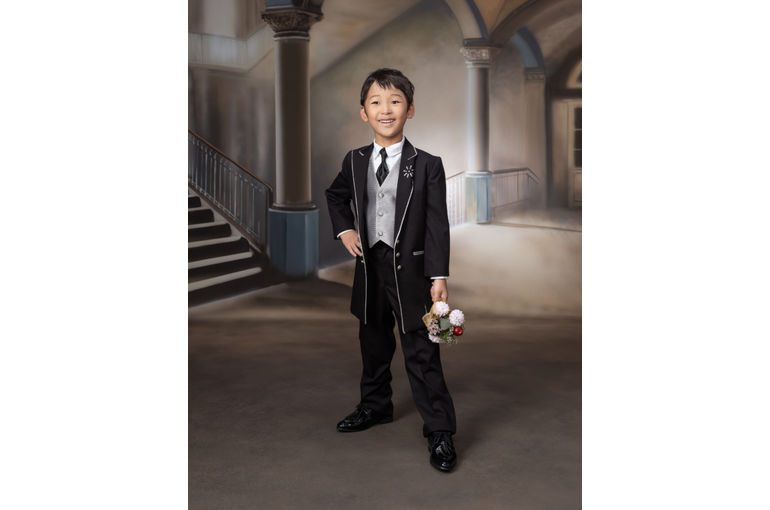 凛々しく5歳の七五三